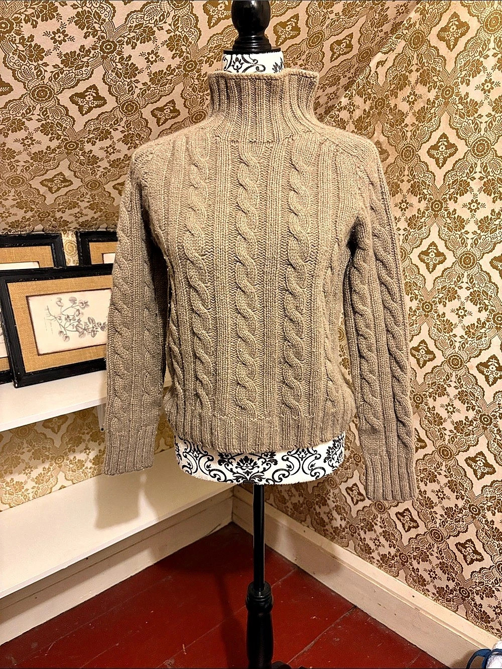 Vintage O'Connell's 100% Lambswool Cable Knit Sweater Small